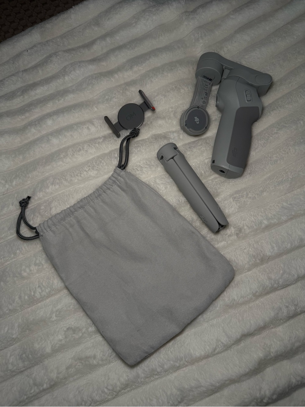 DJI Light Gray Handheld Gimbal with Tripod and Pouch